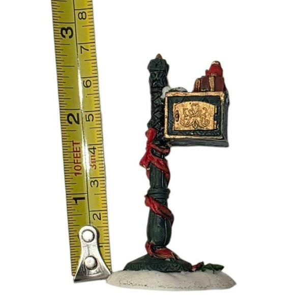 VTG O'Well Mailbox & Wood Saddle Fence Snow Lamp Christmas Village Holiday Decor - Picture 7 of 8